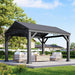10' X 12' Outdoor Hardtop Gazebo,  Heavy Duty Frame Gazebo with Galvanized Steel Roof, Permanent Metal Patio Pavilion for Backyard Lawn Deck