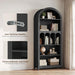 70.9" Tall Arched Bookcase, Wooden Open Display Shelves, Black | 5-Tier Book Shelf with Storage, Farmhouse Arched Cabinet for Bedroom, Home Office, Living Room