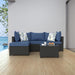 Patio Furniture Set, 5PCS Outdoor Sectional W/ Ottoman & Cushion, Navy Blue
