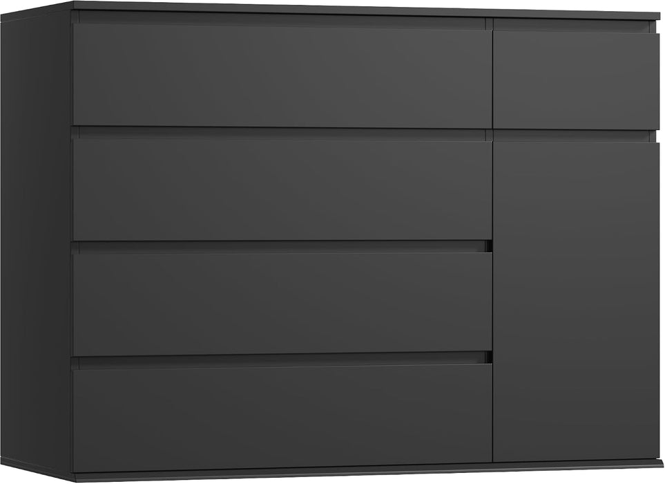 Black Dresser, Dresser for Bedroom, Wide Chest of Drawers