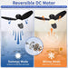 Small Ceiling Fan with Lights and Remote, 32 Inch Flush Mount, Small Quiet, DC Motor, Reversible Blades, 6 Wind Speeds, Dimmable LED, Adjustable Color Temperature, Timer
