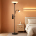 Upgraded 2-In-1 Torchiere Floor Lamp, Dimmable Standing Lamp with Remote&Button Control, 34W Brightness Adjustable Floor Reading Light, Black Modern Corner Lamp for Living Room Bedroom Office