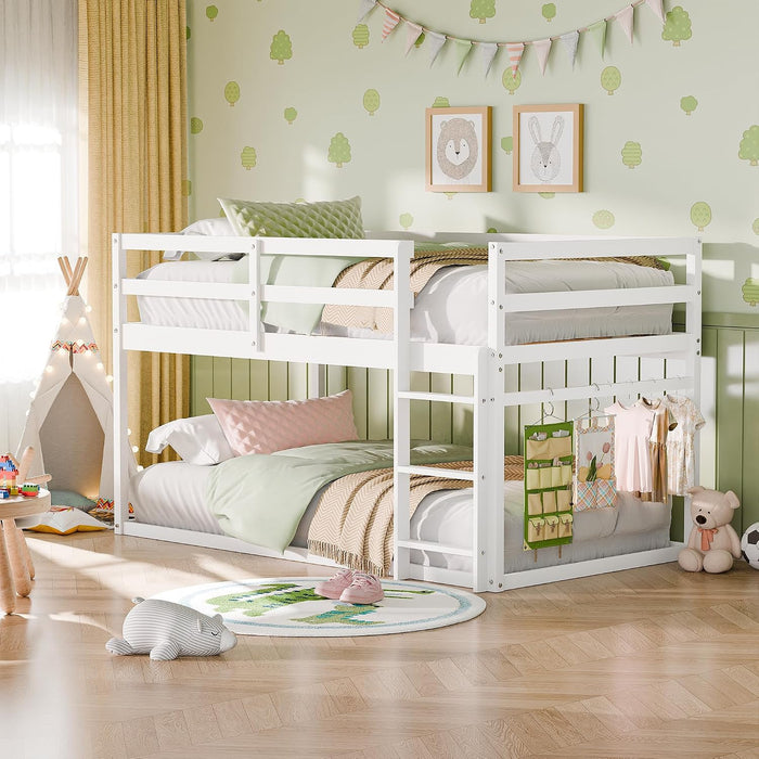 BrilliantWhite Twin Over Twin Elegant SolidWood Bed