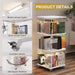 Three Tier Rotating Bookshelf With Illuminated LED