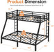 Heavy Duty Metal Bunk Bed Twin XL over Queen Bunk Bed Frame for Adults Kids, Twin over Queen Bunkbed with 2 Ladder for Apartment Bedroom, Noise Free Frames, No Boxing Spring Needed
