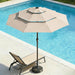 10Ft 3 Tier Patio Umbrella, Outdoor Market Table Umbrella with UPF 50+ Vented Canopy, 8 Sturdy Ribs, Easy Push Button Tilt and Crank, Windproof for Deck, Pool, Backyard and Garden
