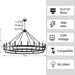 53Inch Black Wagon Wheel Chandelier Farmhouse Industrial