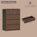 Fluted 4 Drawer Dresser for Bedroom, 40” Tall Modern Dresser & Chest of Drawers with Curved Profile Design, Wood Mid Century Dressers for Bedroom, Living Room, Walnut