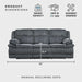 Mnul Double Reclining Sof, Corduroy Mnul Wll Hugger Recliner Couch, Pillow Top rms, Plush Fom Cushions over Pocket Coils, Cozy Reclining Sof for Living Room, Drk Gry