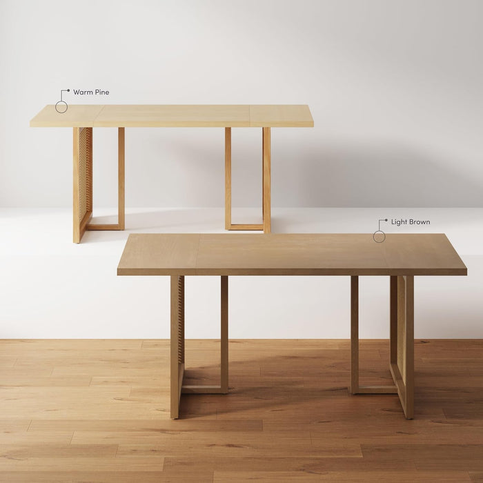 Boho-Style 6-Person Dining Table Premium-Grade Solid Wood