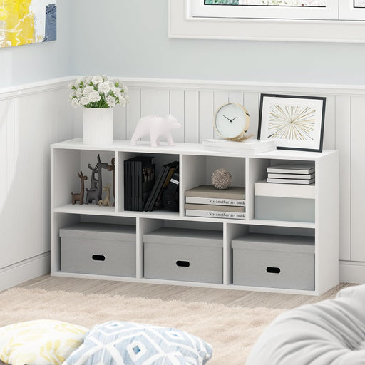 7 Cube StorageBookcase With Reversible Shelves BrightWhite