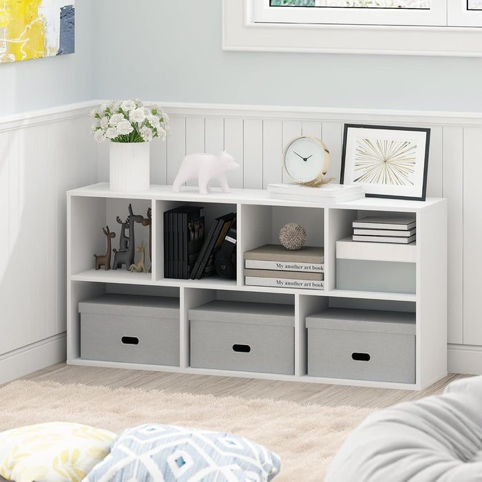7 Cube StorageBookcase With Reversible Shelves BrightWhite