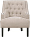 Taupe Upholstered Accent Chair Tufted Cushion Frame