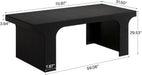 70.9-Inch Executive Desk, Large Wooden Computer Office Desk, Modern Writing Table Business Workspace Home Office Furniture with Arched Design, Black