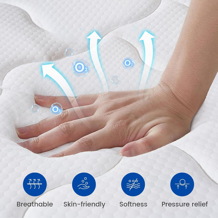 Full Size Mattress, 12 Inch Hybrid Full Bed Mattress in a Box, with Gel Memory Foam and Individual Pocket Springs, Motion Isolation, Strong Edge Support & Pressure Relief, Medium Firm