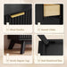 Fluted Dresser for Bedroom, 57" Wide Chest of 9 Drawers, Black