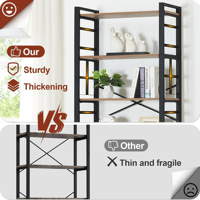 84 Inch Tall IndustrialGrade Bookcase Rustic Brown