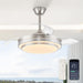 Retractable Ceiling Fans with Lights and Remote, 42 Inch Fandelier Ceiling Fans with LED Lighting, Smart Modern Ceiling Fan, Stepless Color Changeable, Dimmable, Timer Setting, Brush Nickel