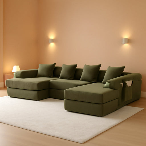 Olive Green Corduroy Premium Modular Sleeper SofaBed