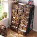 Rustic Brown Dresser Tower with 16 Drawers