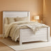 Signature Design by Ashley Willowton Shabby Chic Queen Panel Bed with Metal Slats, Foundation or Box Spring Needed, Whitewash