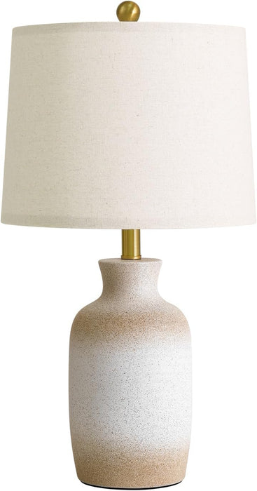 24'' Farmhouse Ceramic Table Lamp with Natural Textured Finish