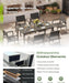 Outdoor Patio Dining Table Sets 7-Piece Aluminum and HDPS All-Weather Table and Chairs with Umbrella Hole, Patio Modern Furniture Sets for Garden, Backyard, Lawn, and Poolside, Charcoal