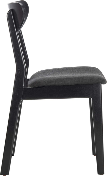 Home Lucca Retro Black and Black Cushion Dining Chair, Set of 2, Wood