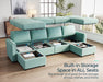 Modular Couches and Sofas Sectional with Storage, 6 Seat Sectional Sofa for Living Room, U Shaped Sectional Couch with Reversible Chaises, Teal