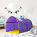 Pop up Bed Tent Twin Size Canopy Playhouse Privacy Stars Purple Kid Toddler Gift