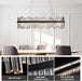 Black Linear Crystal Chandeliers 39Inch Dining Room