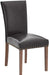 Parsons Dining Chairs Set of 4, Upholstered Nailhead PU Leather Dining Room Kitchen Side Chair with Thick Cushions and Wood Legs, Dark Brown