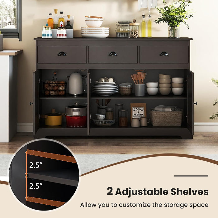 Sideboard Buffet Cabinet with Storage, Modern Coffee Bar Station