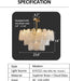 24In Gold Crystal Chandelier Modern Pendant Lighting 6-Light round Crystal Chandeliers for Kitchen Island Cloud Glass Multi-Tier Light Fixture for Dining Room, Living Room, Kitchen