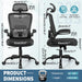Office Chair, Desk Chair with Adjustable Lumbar Support, Ergonomic Computer Chair with High Back and Armrest, Adjustable Height Gaming Chair Home Office Swivel Chair(Black)