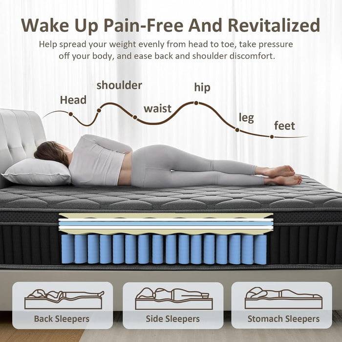 Full Size Mattress, 12 Inch Hybrid Full Mattress in a Box