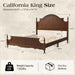 California King Solid Wood Bed Frame with 55" Arched Headboard, Traditional Poster Bed with 12 Wooden Slat Base, No Box Spring Needed/Noise Free& Non Slip/Easy Assembly, Dark Walnut