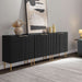 57"W Modern Sideboard Buffet Cabinet with Adjustable Shelves, Black