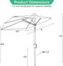 9 Ft Small Half round Solar Powered Wall Outdoor Market Patio Umbrella with LED Lights and Tilt for Garden, Deck, Balcony