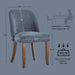 Dining Chairs Set of 4, Upholstered Wooden Kitchen Chairs, Blue
