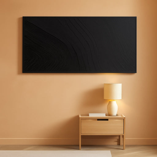 Large Modern Wall Art for Living Room Abstract Canvas Wall Art Decor Framed Large Black Wall Art Canvas Art Wall Decor Hand Painted Black Texture Artwork for Walls Bedroom Office Wall Decor 29"X58"