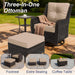 7-Piece Patio Furniture Set, Outdoor Thick Wicker Sectional Sofas with 2 Swivel Chairs, High Back Patio Sectional Couch with Fire Pit Table, Outdoor Conversation Set for Backyard, Deck, Brown