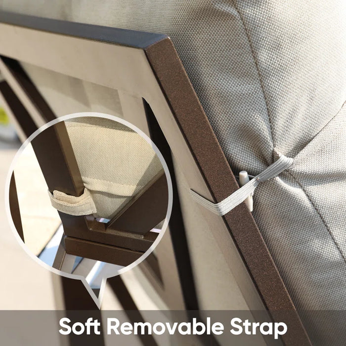 Isfried 3 Piece Metal Frame Outdoor Conversation with Thick Cushions