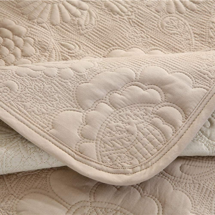 Beige Quilted Sofa Protector: Anti-Slip, Pet-Proof Cover