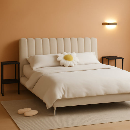 Black Nightstand with LED Lights