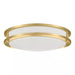 Flaxmere 14 In. Brushed Gold Dimmable Integrated LED Flush Mount Ceiling Light with Frosted White Glass Shade