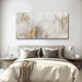 White Abstract Artwork Home Decor Textured Wall Art for Office Master Bedroom Wall Decor Gold Painting for Walls 24X48 Inch Living Room Picture