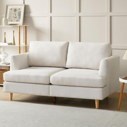 Modern Beige Loveseat for Small Spaces