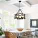 Twenty Inch Chandelier Black Walnut FarmhouseStyle Classic