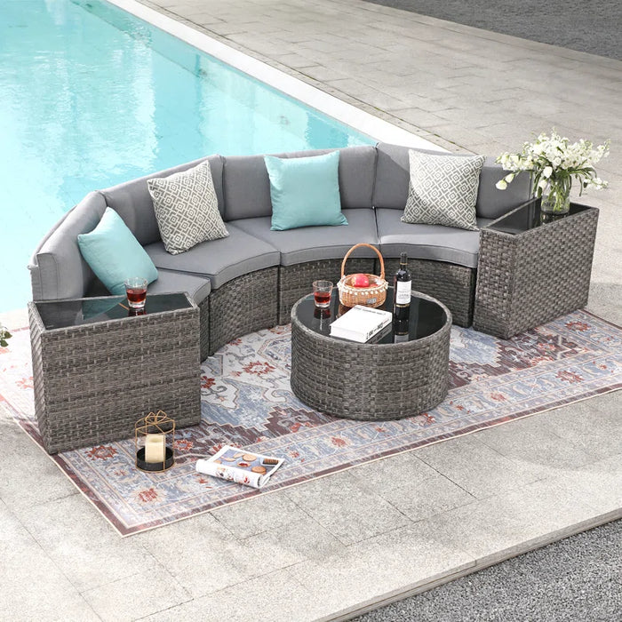 Rasmus 7 Piece Rattan Sofa Seating Group with Cushions